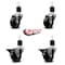 Service Caster 3'' Phenolic Wheel Swivel 1-7/8'' Expand Stem Caster Set 2 Brakes, 4PK SCC-EX20S314-PHS-2-PLB-2-178 - alternate 2